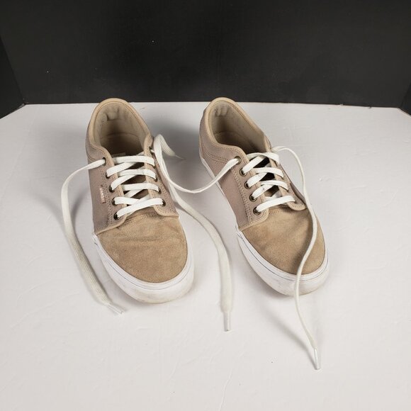 VANS Men Sz 8 Tan Skateboard Pro Padded Canvas Brushed Suede Shoe Sneaker Women - Picture 1 of 16